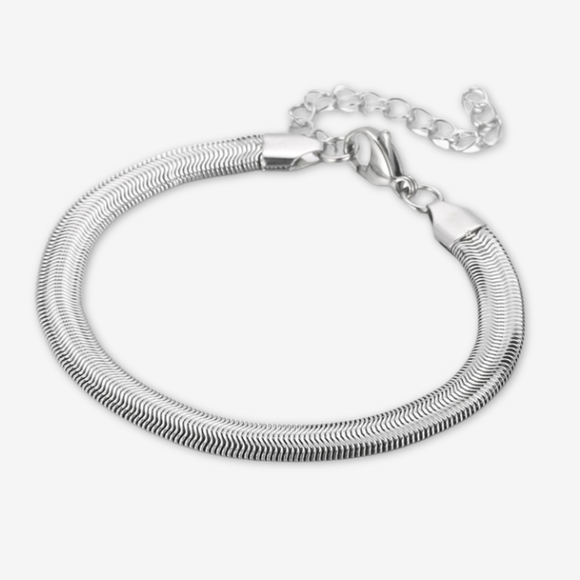 Bracciale pelle di serpente unisex in acciaio al titanio.