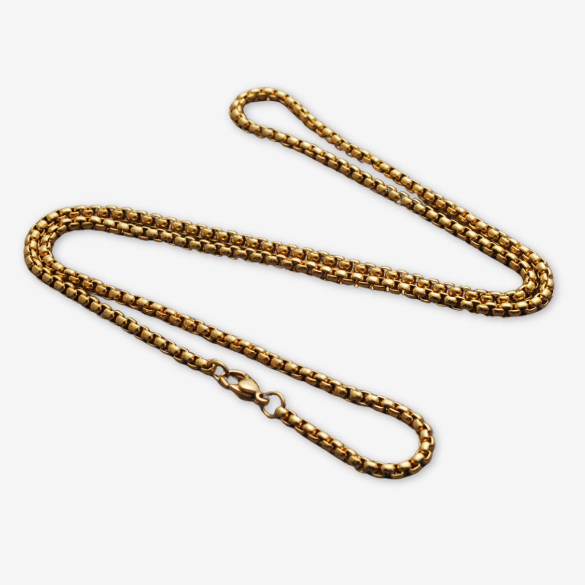 Collana/catena in acciaio inox placcato oro.