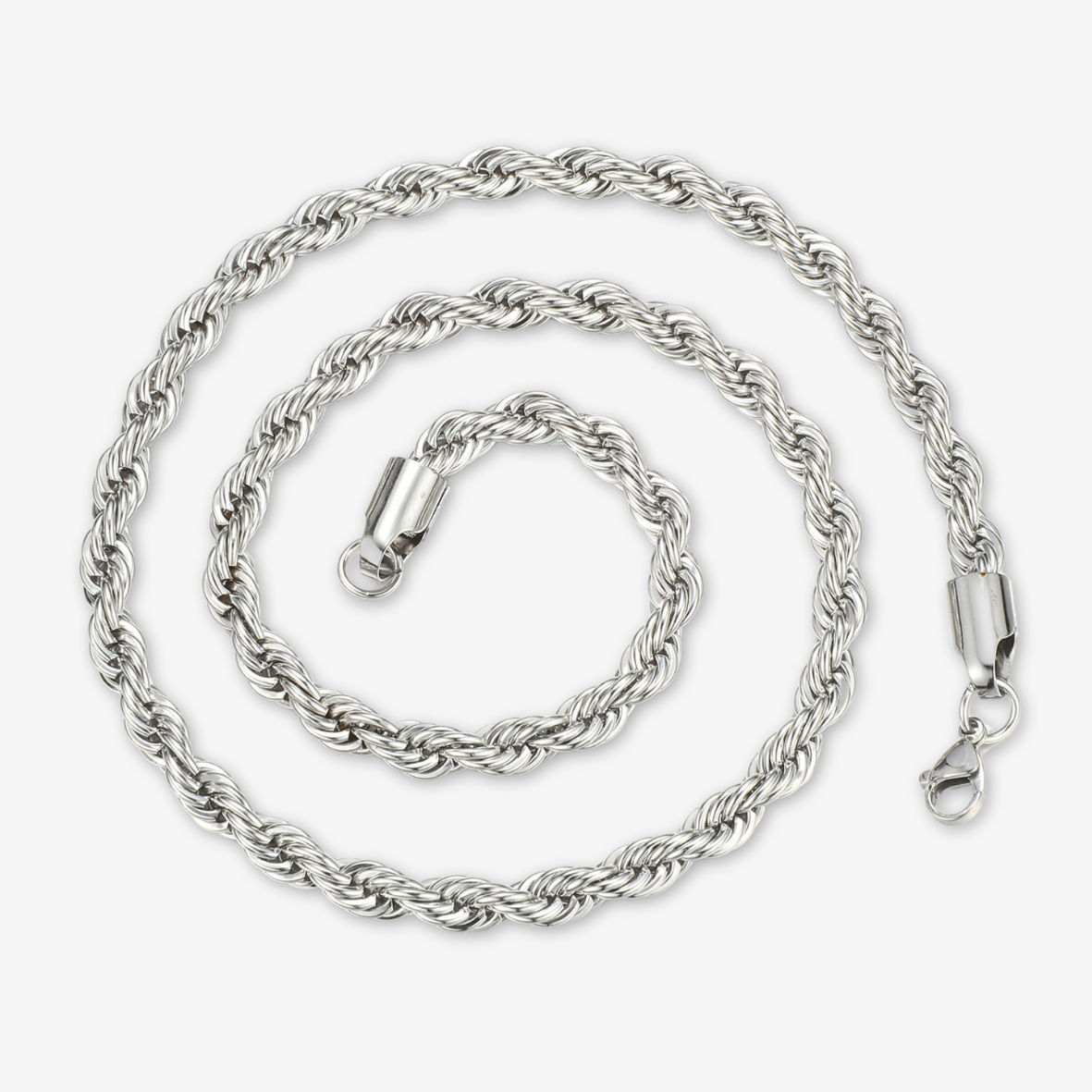 Collana di corda a torsione in acciaio inox.