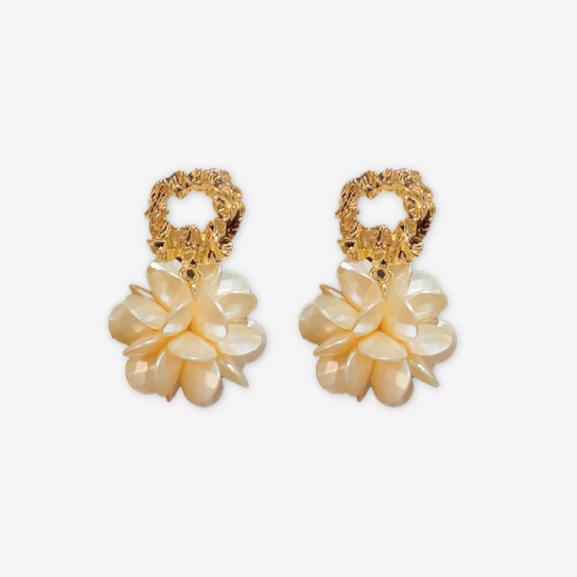Orecchini a fiore in argento s925 placcato oro
