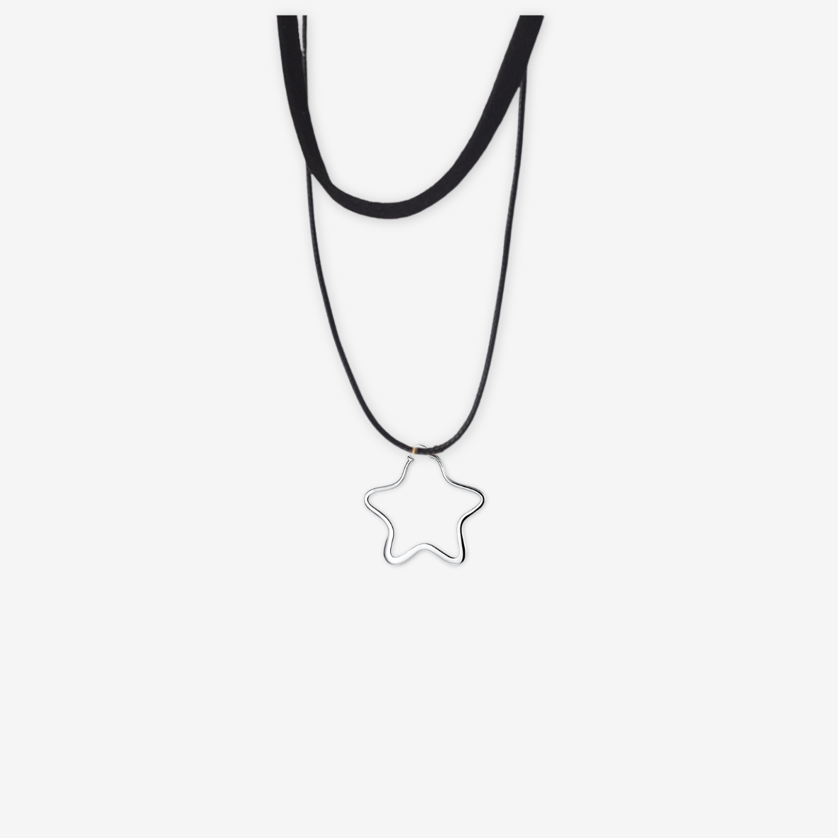 Collana con stella con punte arrotondate color argento