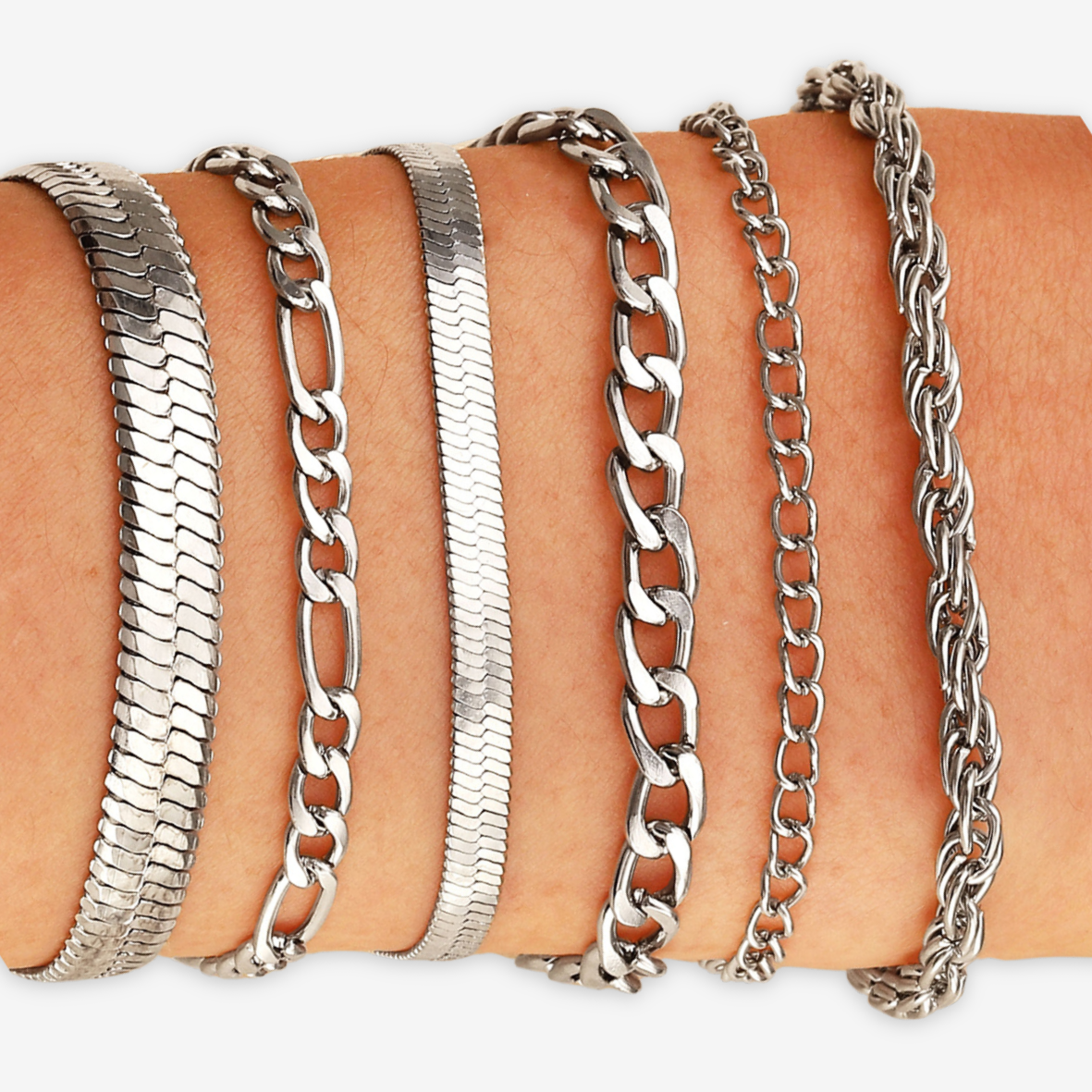 Set di 6 bracciali argento come in foto