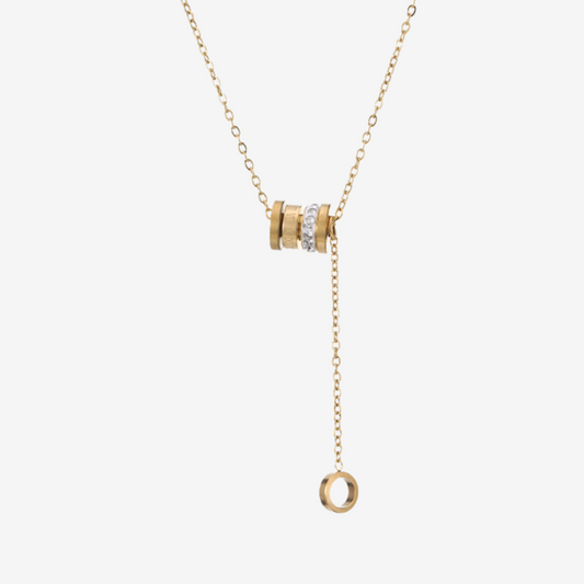 Collana in acciaio al titanio placcato oro rosa