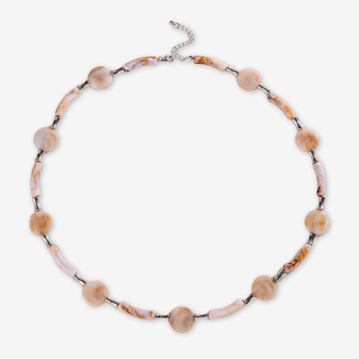 Collana beige e rosa