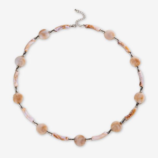 Collana beige e rosa
