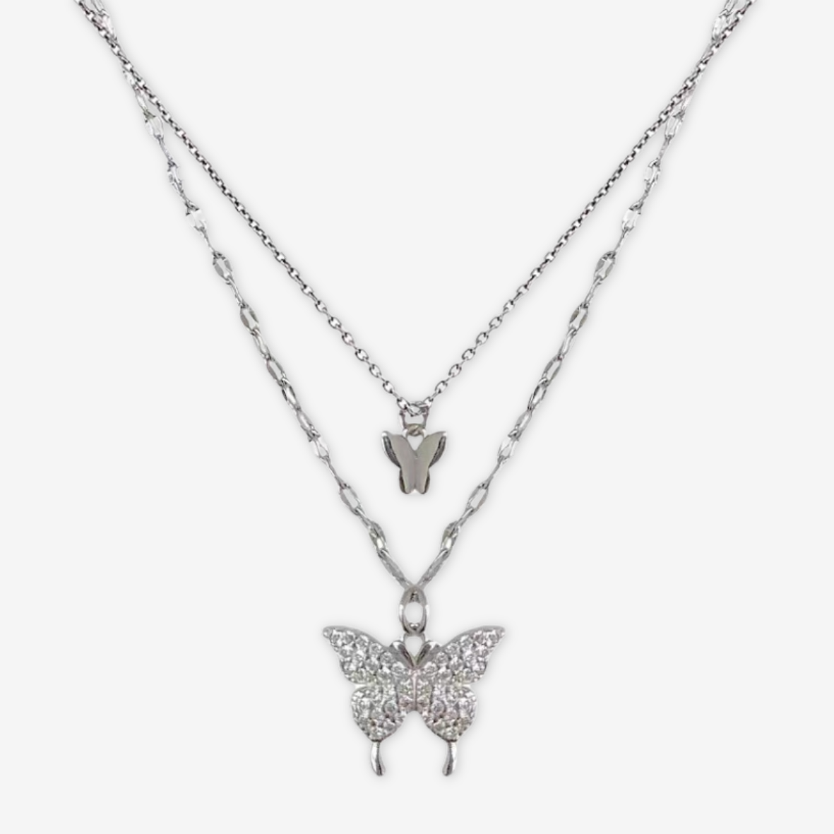Collana con doppia farfalla