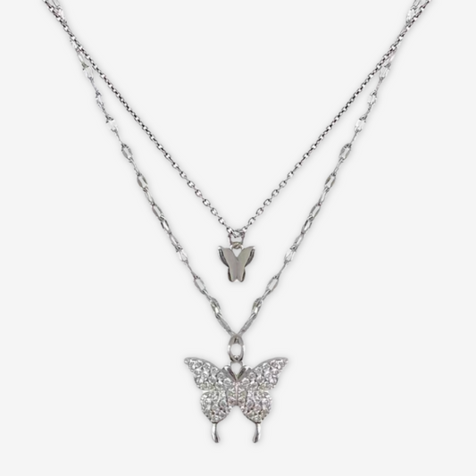 Collana con doppia farfalla
