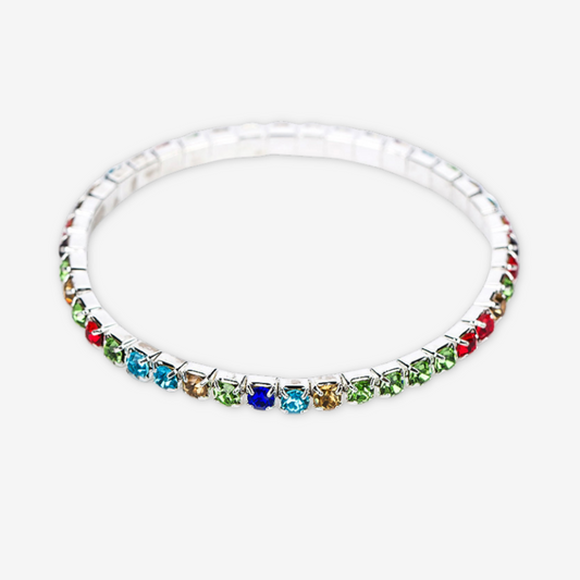 Bracciale tennis multicolore.