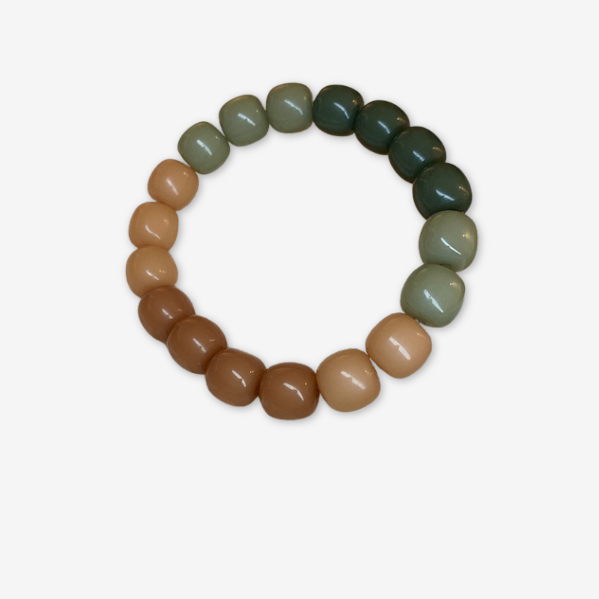 Bracciale multicolore verde/marrone.