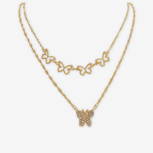 Collana oro con farfalle