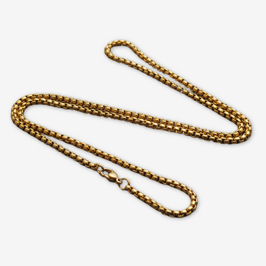 Collana/catena in acciaio inox placcato oro.