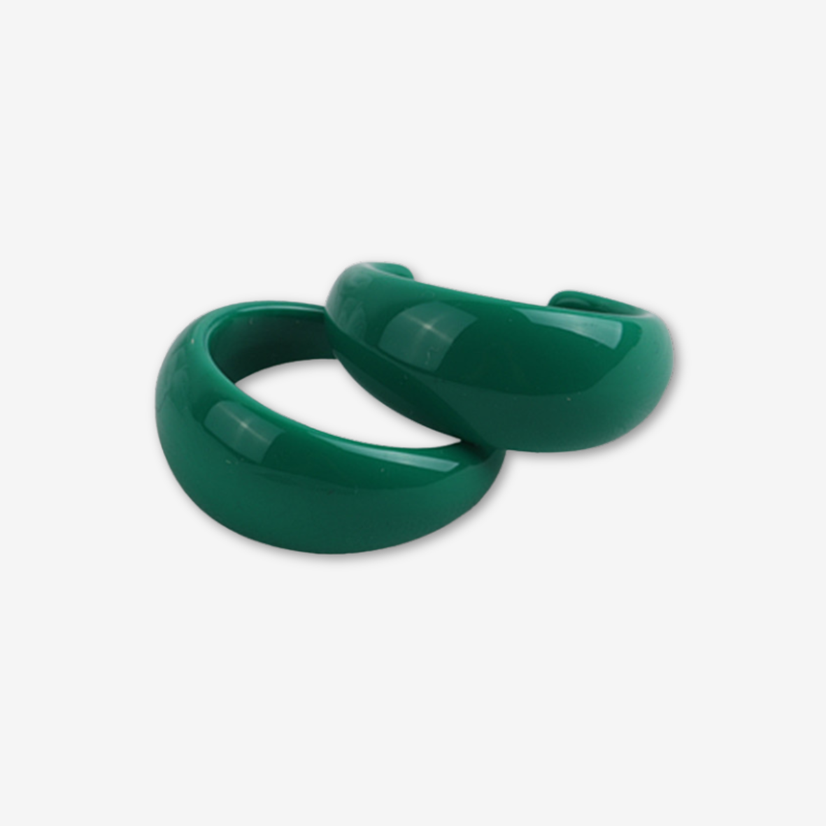 Orecchini verdi ad anello in argento s925.