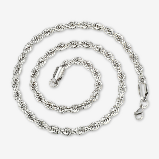 Collana di corda a torsione in acciaio inox.