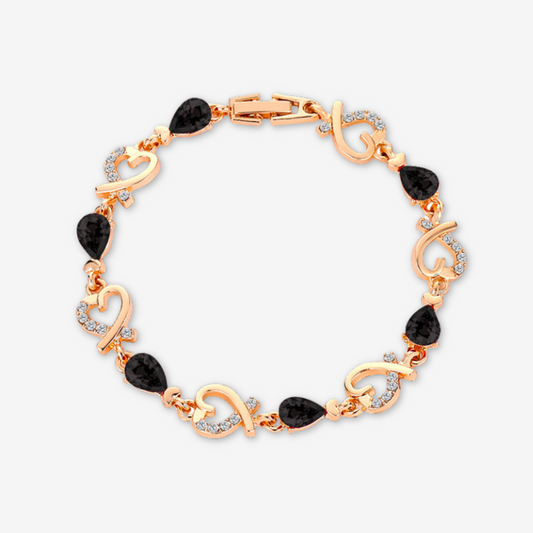 Bracciale in zirconi neri e strass