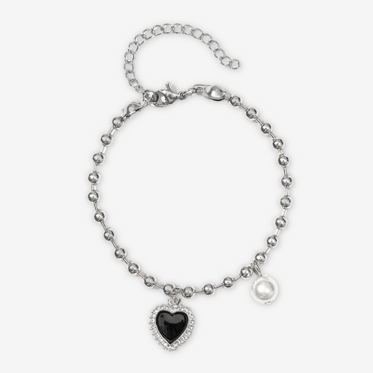 Bracciale in acciaio al titanio con perle