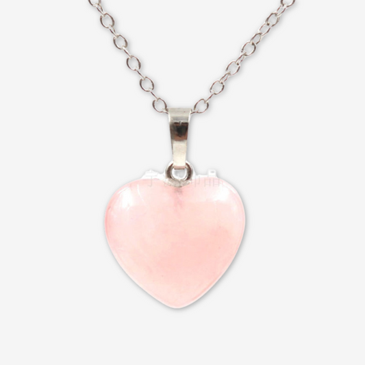 Collana con pendente in quarzo rosa.