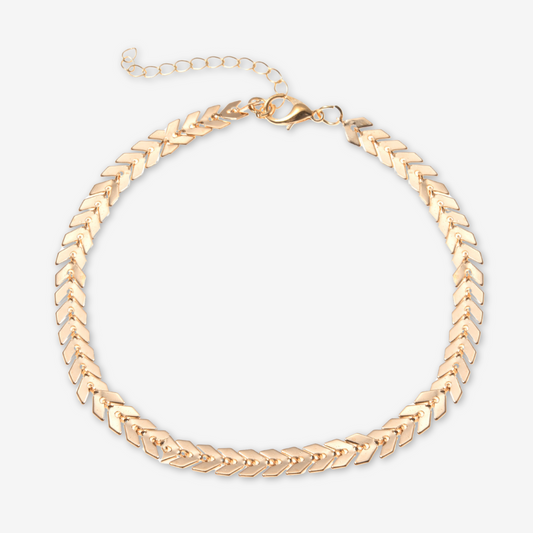 Bracciale oro a spina di pesce.