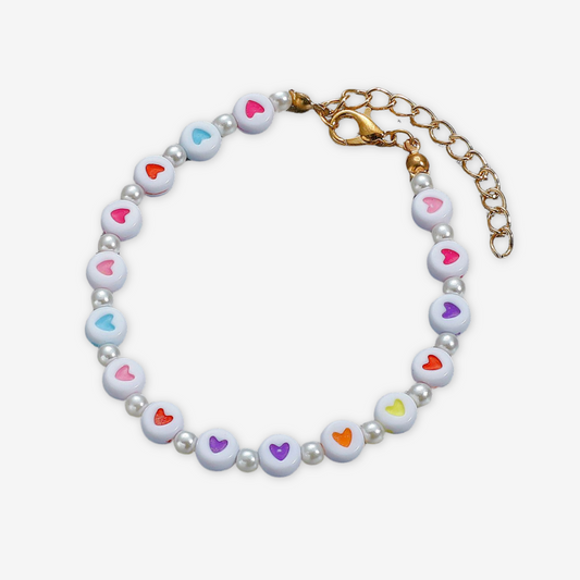 Bracciale con cuori multicolore