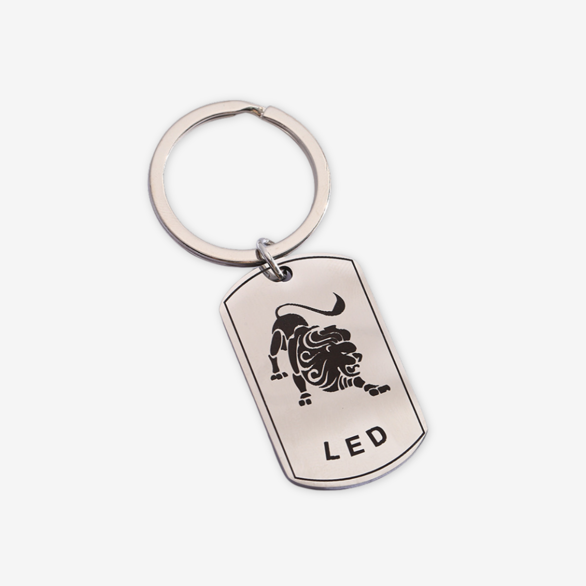 Portachiavi Leone in acciaio inox