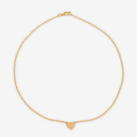 Collana con cuore e piccoli zirconi a girare.