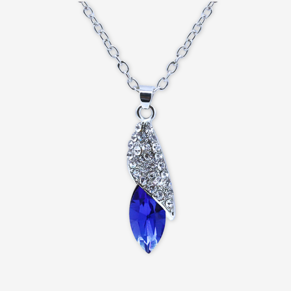 Collana foglia e olivetta blu