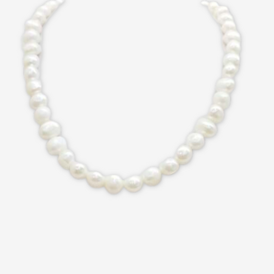 Collana di perle don catena e gancio dorato