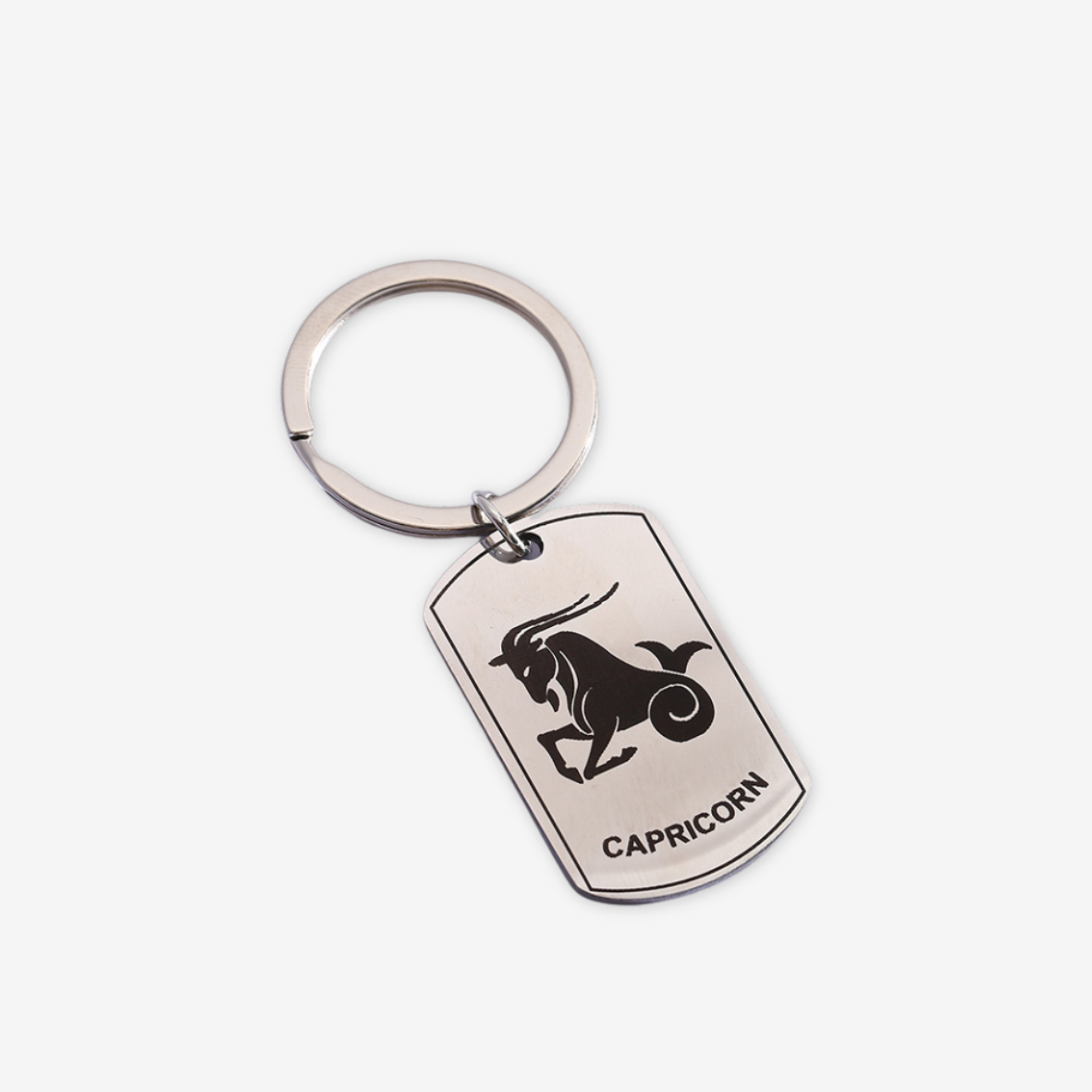Portachiavi Capricorno in acciaio inox