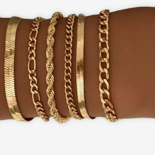 Set di 6 bracciali oro come in foto