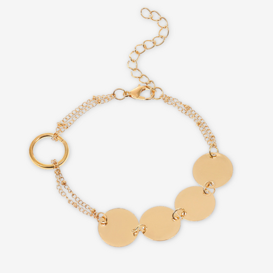 Bracciale con dischi color oro