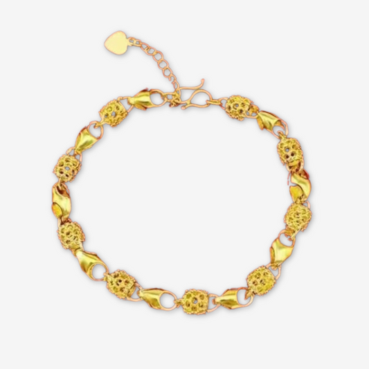 Bracciale con piccole pigne dorato