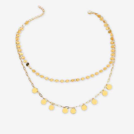 Collana dischetti doppio strato