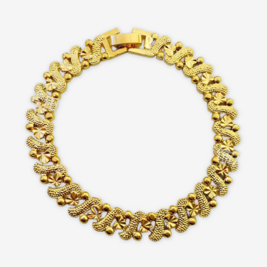 Bracciale cubano dorato a S