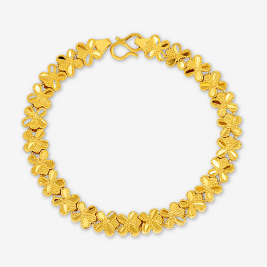 Bracciale quadrifoglio dorato