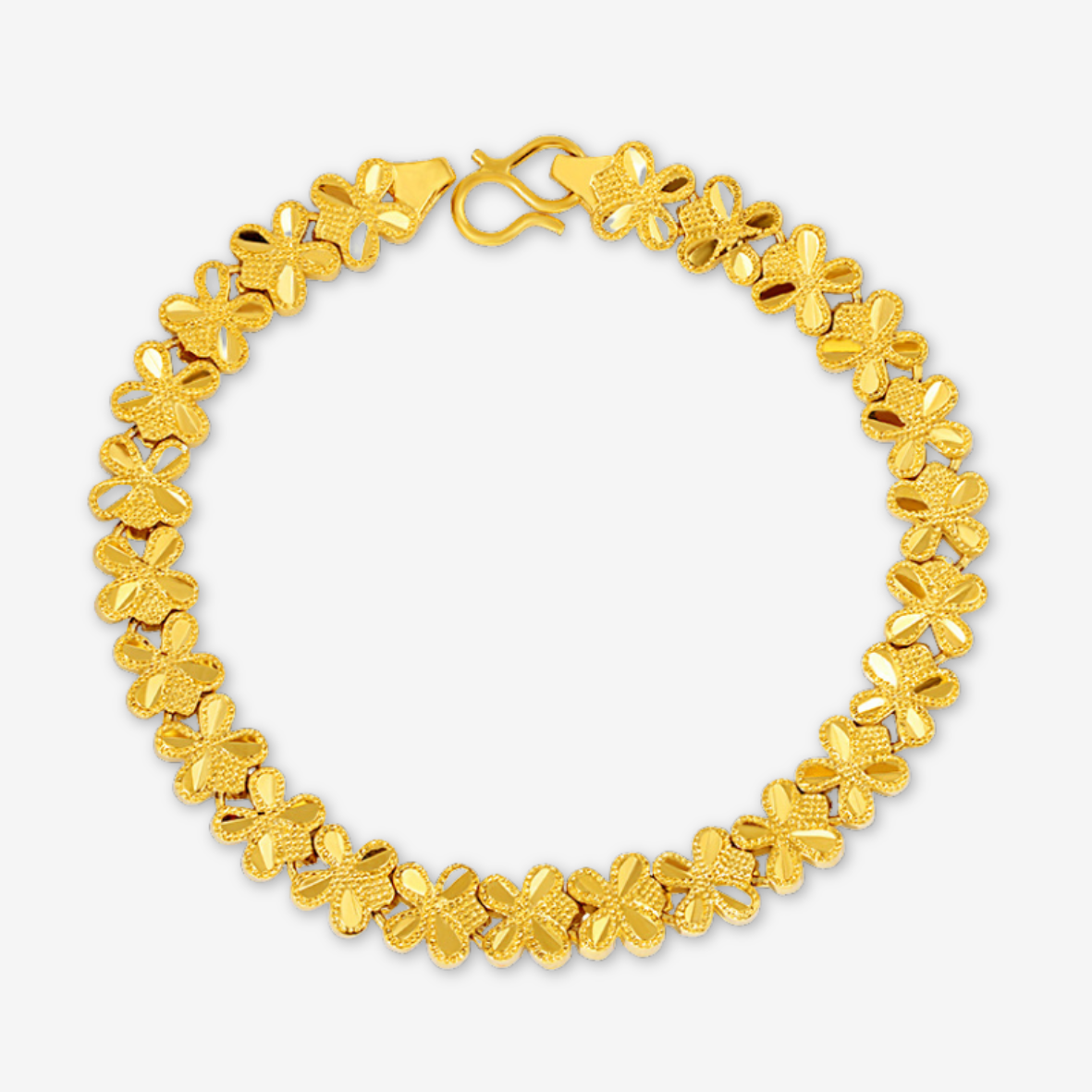 Bracciale quadrifoglio dorato grande