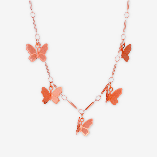 Collana con farfalle oro rosa