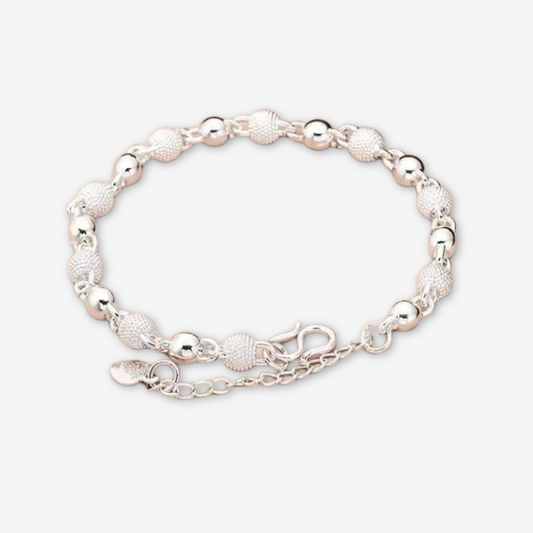 Bracciale con piccole pigne argentato