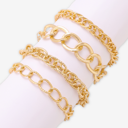 Set di 4 bracciali dorati come in foto.
